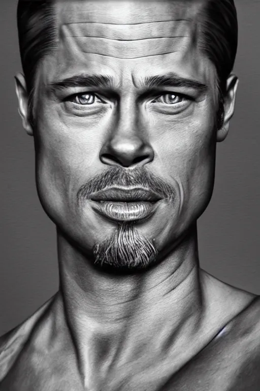 Prompt: ssj brad pitt hyper realistic detailed portrait