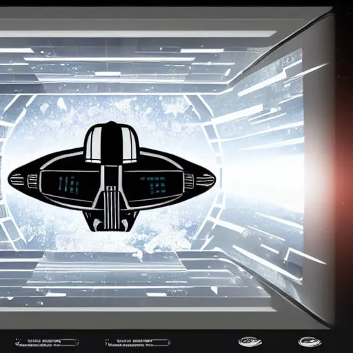 Image similar to darth vader in a star ship with a large viewing window showing space, stylised, digital art