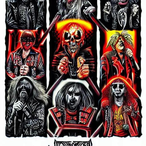 Image similar to judas priest in death metal art style