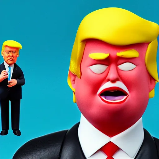 Image similar to Portrait of Donald Trump in the style of claymation by Wes Anderson. 8k Resolution.