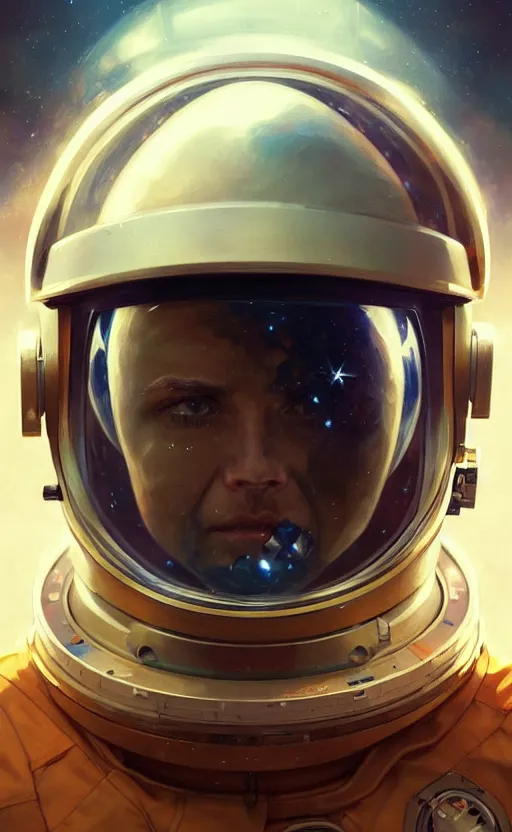 Prompt: ! dream portrait of an astronaut with a broken helmet, broken helmet, ripped helmet, helmet in pieces, headshot, highly detailed, digital painting, artstation, concept art, sharp focus, cinematic lighting, illustration, art by artgerm and greg rutkowski, alphonse mucha, cgsociety