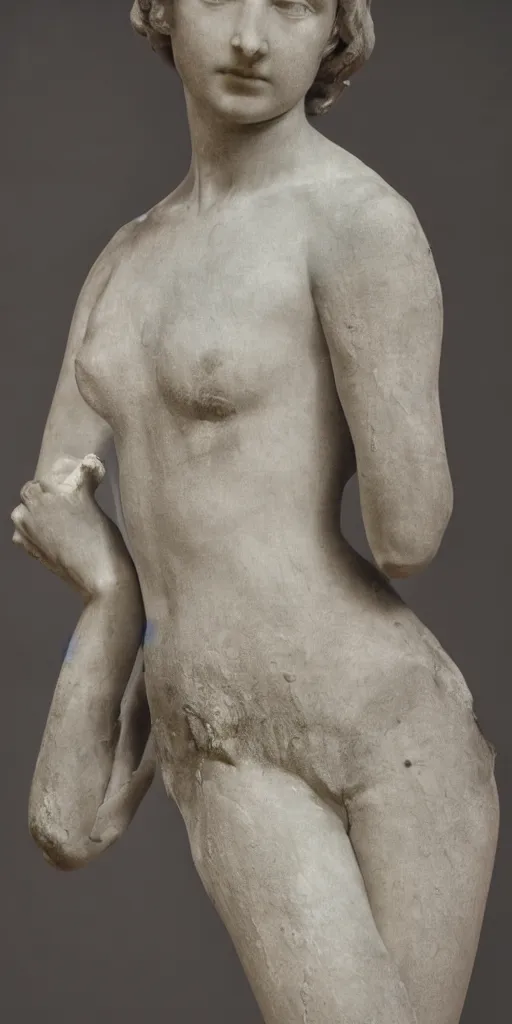 Prompt: detailed photo of old marble patina statue of most famous woman, full body portrait, various bending poses, photorealism, intricate detail, museum diffuse lighting