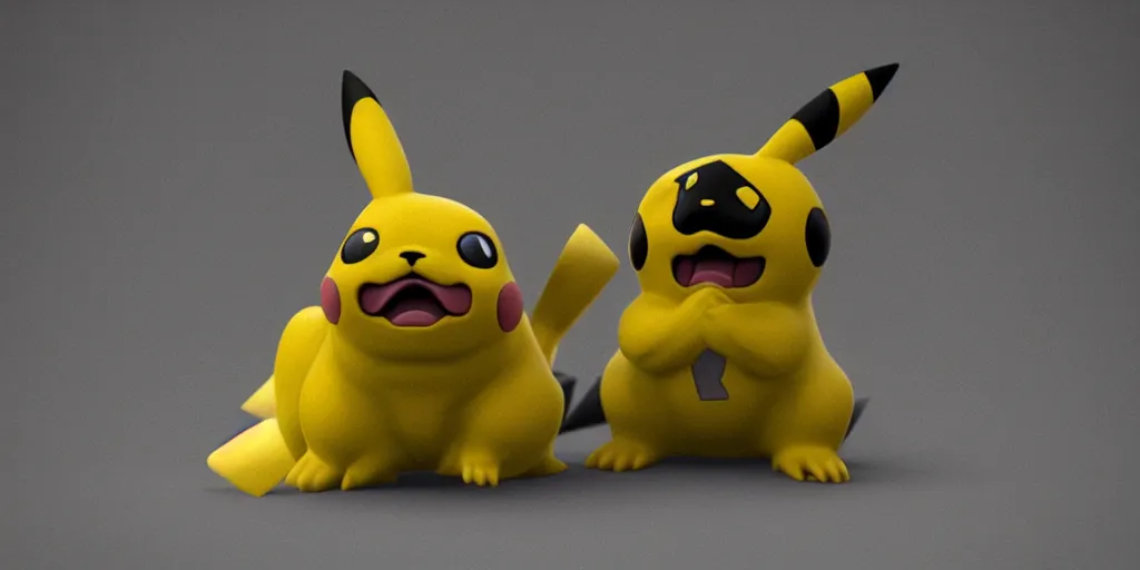 Image similar to a pikachu that looks like a pug, unreal 5, hyperrealistic, realistic, photorealistic, dynamic lighting, highly detailed, cinematic landscape, studio landscape, studio lighting