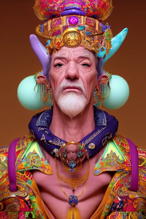 Image similar to maximalist detailed wise old genie portrait by adoryanti, machine. delusions, holosomnia, electrixbunny, rendered in discodiffusion. decorated with pearls and gems, behance hd. by wlop, rhads, makoto shinkai, ilya kuvshinov, igor goryunov artgerm. ray tracing hdr polished sharp