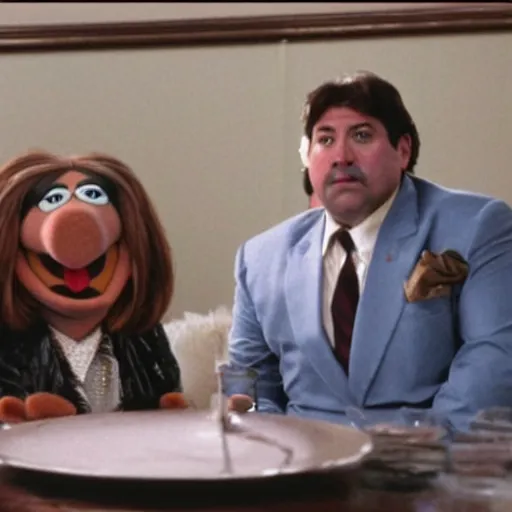 Prompt: a still of the muppets in the sopranos,