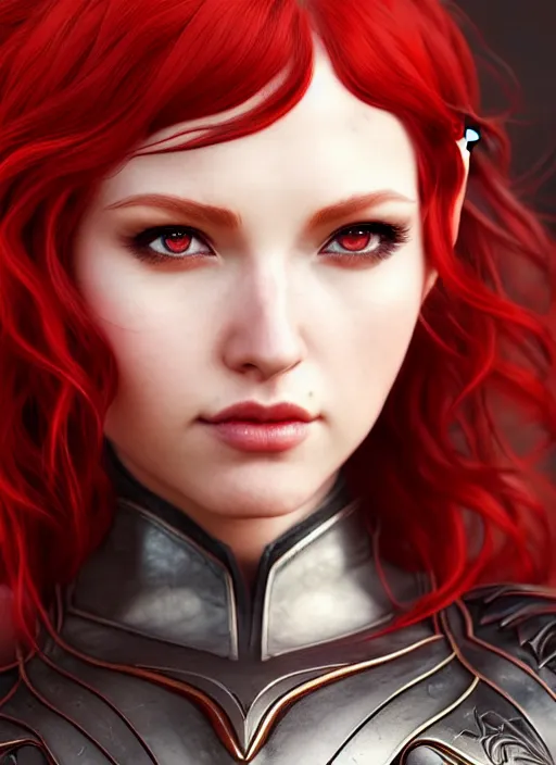 Prompt: leather armor beautiful and elegant curly red hair female elf gorgeous ayes character concept art, sharp focus, octane render! unreal engine 5! highly rendered!! trending on artstation!! detailed linework!! illustration by artgerm, wlop, and chie yoshii