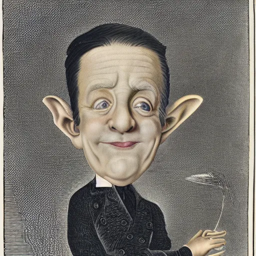 Image similar to A caricature of a man with big ears