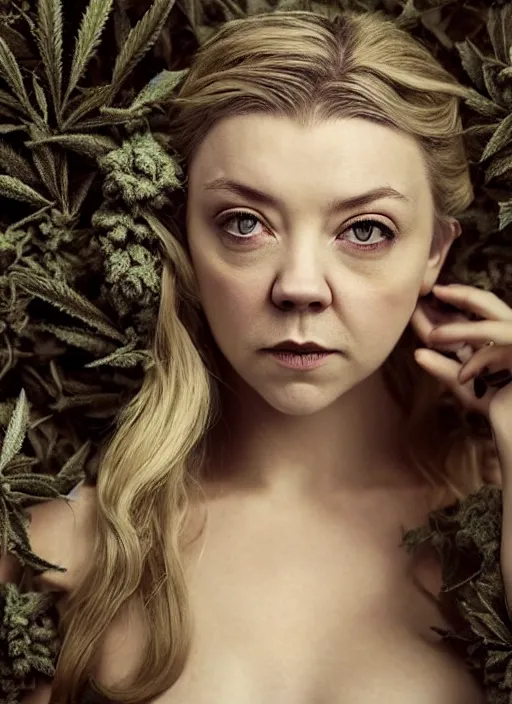 Prompt: natalie dormer wearing marijuana miniskirt with fox tail, depth of field, zeiss lens, detailed, symmetrical, centered, fashion photoshoot, by nicoletta ceccoli, mark ryden, lostfish, earl nore, hyung tae, frank frazetta, breathtaking, 8 k resolution, extremely detailed, beautiful, artistic, hyperrealistic, octane render