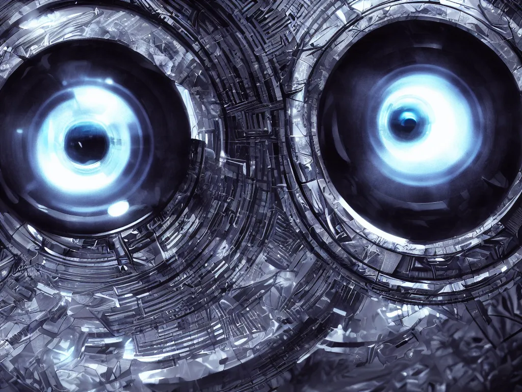 Prompt: a futuristic eye with soundwaves, photorealistic octane render, hyper detailed, hyper realistic