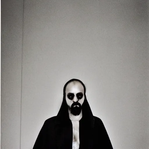 Image similar to The necromancer, portrait, fashion photography, by Juergen Teller, Micha Klein, Yohji Yamamoto