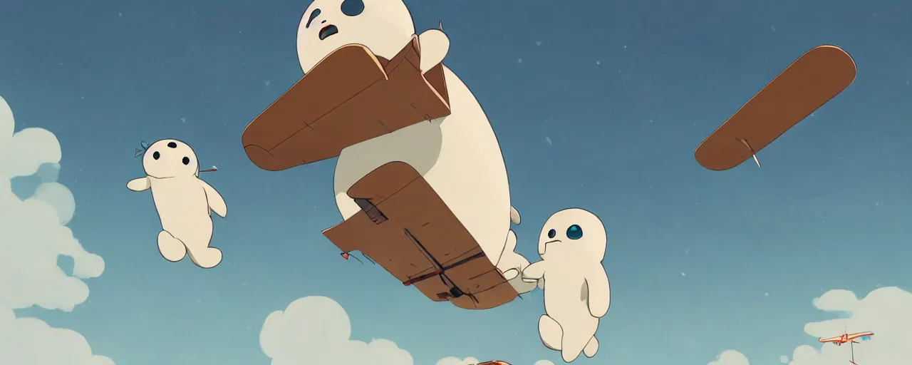 Prompt: baby harp seal pilot crashing airplane, japanese zero, 1 9 3 0 s, atey ghailan, goro fujita, studio ghibli, rim light, intense daytime lighting, clear focus, very coherent