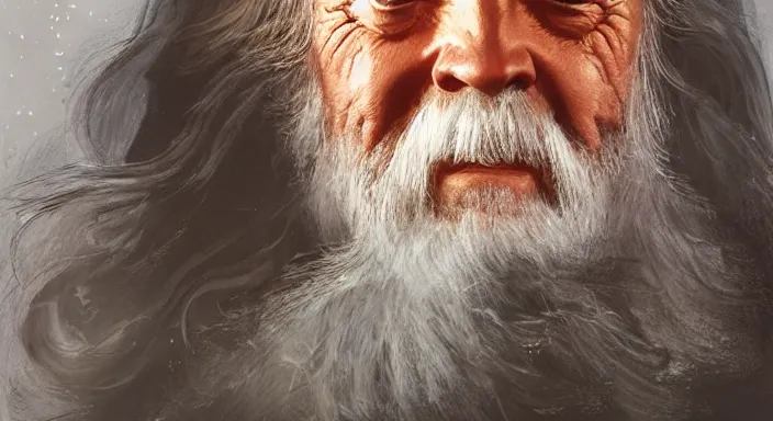 Image similar to sean connery as gandalf, award winning character art, by various concept artists, hyperrealistic face, photorealistic render