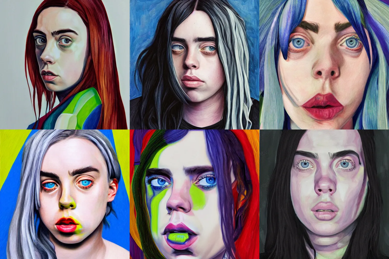 Prompt: portrait of billie eilish, detailed, cubism