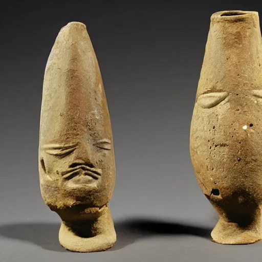 Prompt: chalcolithic iberian man and woman, bell beaker people of the chalcolithic and early bronze age atlantic, historical reproduction