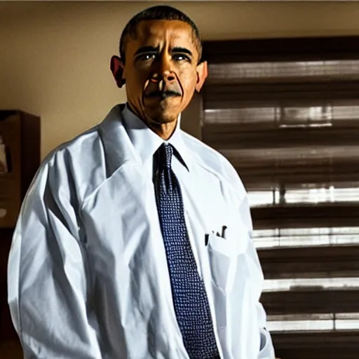 Image similar to A still of Obama as Walter White in Breaking Bad