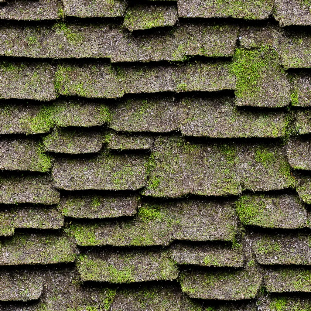 Image similar to texture of an old abandoned mossy roof tiles