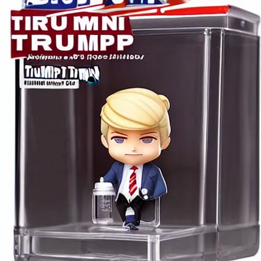 Prompt: doanld trump nendoroid in a jar photo