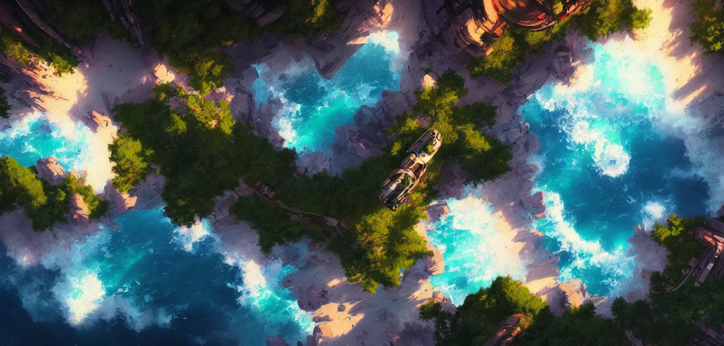 Image similar to nature landscape, aerial view, drone photography, cinematic, mountains and ocean, trending on artstation, by jordan grimmer, huge scene, art greg rutkowski