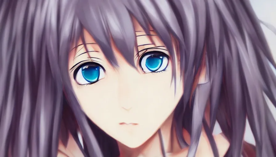 Image similar to cute anime girl, heterochromia, photorealistic