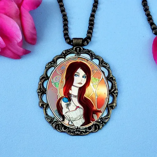 Image similar to American mcgee's alice artnouveau style necklace