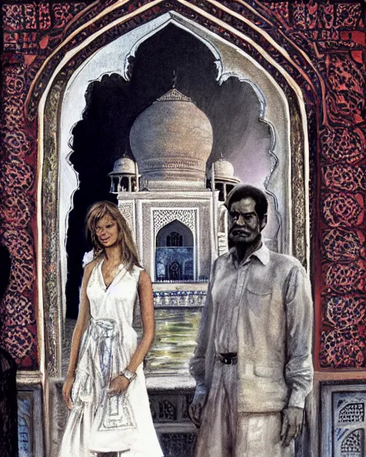 Image similar to tuesday weld visits the taj mahal by mort kunstler