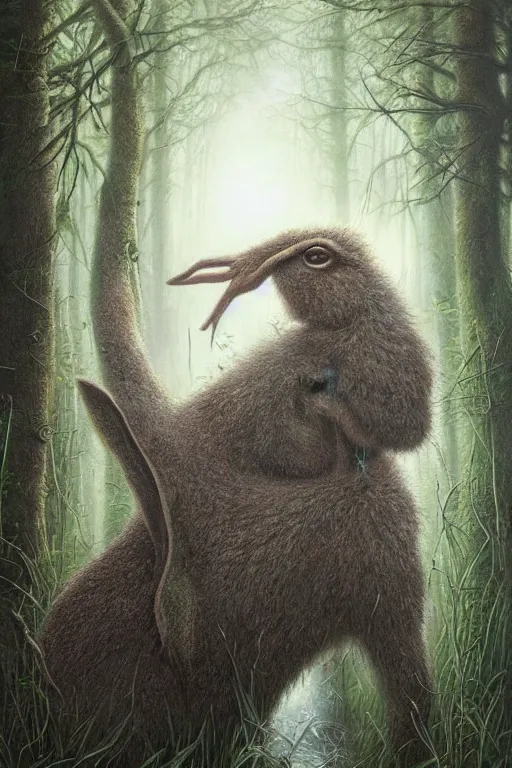 Image similar to giant swamp bunny by tomasz alen kopera.