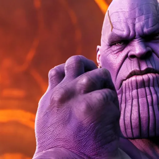 Image similar to Thanos in Morpheus 4K quality super realistic