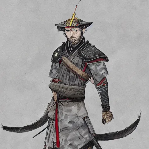 Prompt: fan art of ghost of tsushima