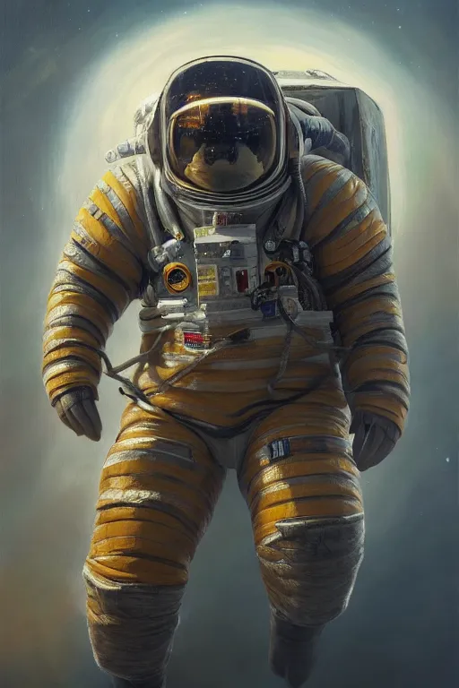 Image similar to bison astronaut, oil on canvas, intricate, portrait, 8 k highly professionally detailed, hdr, cgsociety