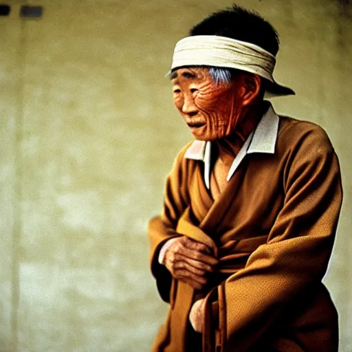 Image similar to photograph of an old japanese man, photograph by steve mccurry