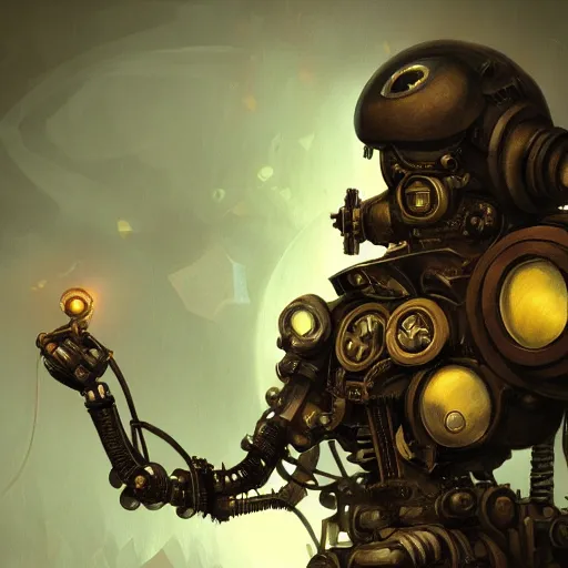 Image similar to a steam powered robot, fantasy, dark, steam punk , artstation, concept art, smooth, sharp focus, illustration,