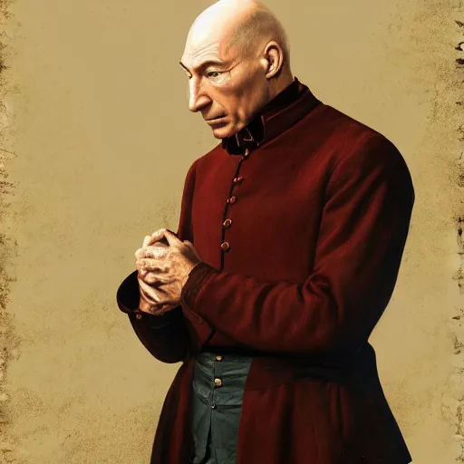 Prompt: a portrait of jean luc picard as sigmund freud, intricate, highly detailed, matte painting, digital painting, by joseph ducreux