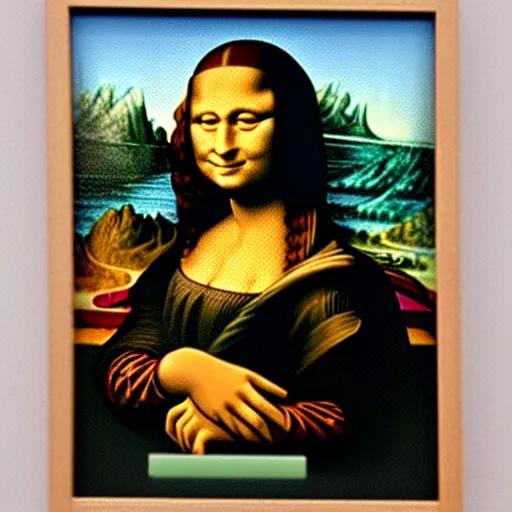 Image similar to Mona Lisa made of Lego