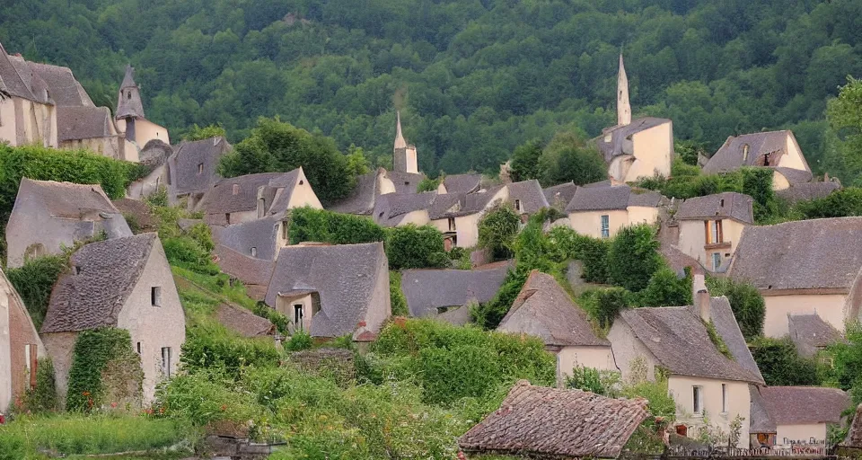 Image similar to a village in france by didier conrad