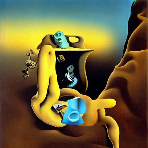 Prompt: the persistence of social media, by salvador dali