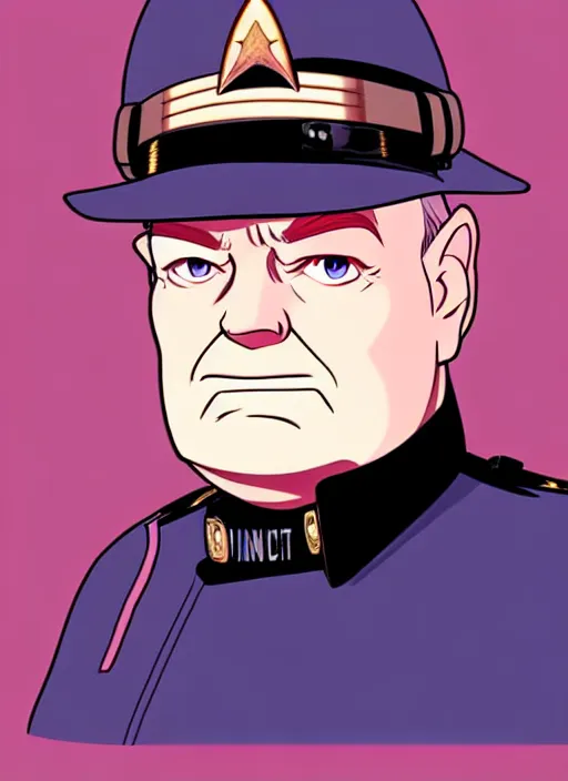 Image similar to cute star trek officer winston churchill, natural lighting, path traced, highly detailed, high quality, digital painting, by don bluth and ross tran and studio ghibli and alphonse mucha, artgerm