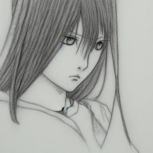 a lonely girl by inoue takehiko. pencil sketch. | Stable Diffusion | OpenArt