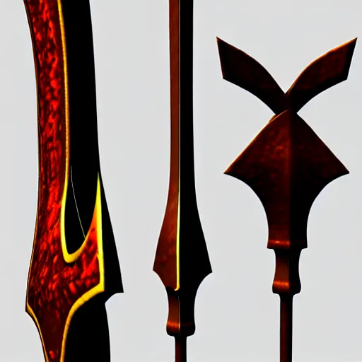 Prompt: Polearm, glaive, 3D render, fantasy weapon