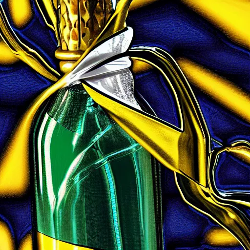 Image similar to portrait of a ( corvette ) ( champagne bottle ) hybrid, digital art