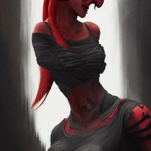 Image similar to portrait of a Darth Talon by Greg Rutkowski, she is about 20 years old, wearing black sith uniform, Star Wars Expanded Universe, highly detailed portrait, digital painting, artstation, concept art, smooth, sharp foccus ilustration, Artstation HQ