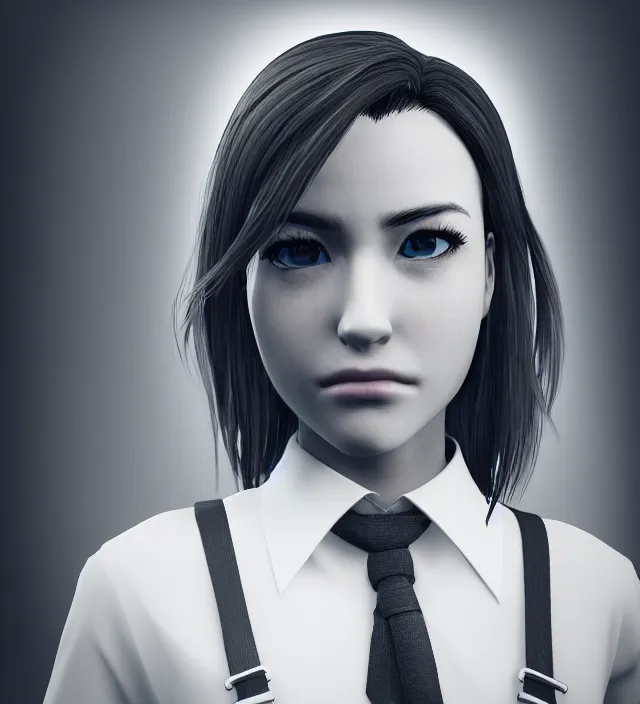 Prompt: hd photo of a beautiful office girl boy epic photorealistic portrait in squareenix vray noir style depth of field lens in flare leica zeiss detailed trending award winning on flickr artstation