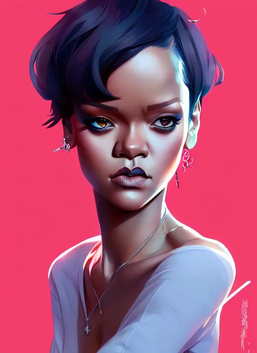 Image similar to rihanna, portrait shinkai makoto studio ghibli studio key hideaki anno sakimichan stanley artgerm lau rossdraws james jean marc simonetti elegant highly detailed digital painting artstation pixiv