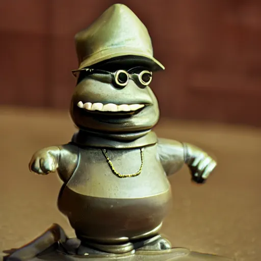 Image similar to a statue of master shake, bronze, 3 5 mm, iconic, detailed