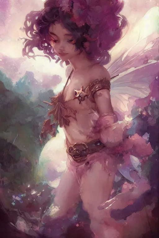 Image similar to a portrait of a cute magical fantasy fairy girl by Frank Frazetta, WLOP and ross tran