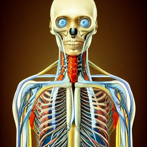 Image similar to medical anatomical study of an alien, photography,