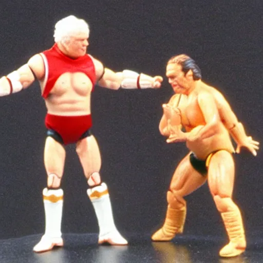 Prompt: sir david attenborough as a 1 9 8 0 s wrestling action figure