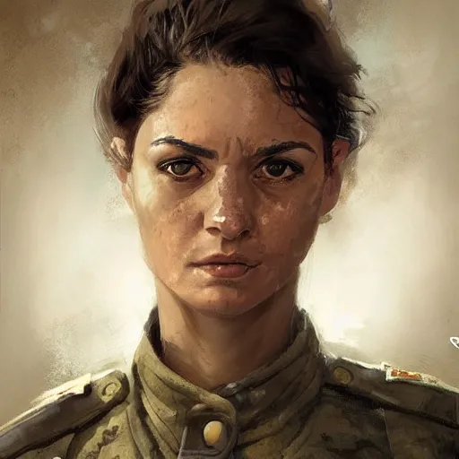 Prompt: portrait of a spanish communist paulina odena garcia, epic, tragic, military art, fantasy, hd shot, digital portrait, beautiful, artstation, comic style, by artgerm, guy denning, jakub rozalski, magali villeneuve and charlie bowater