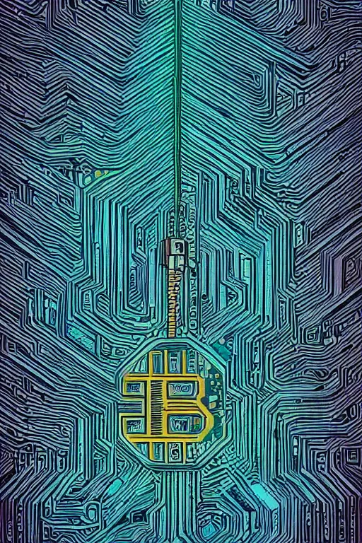 Prompt: the blockchain by dan mumford