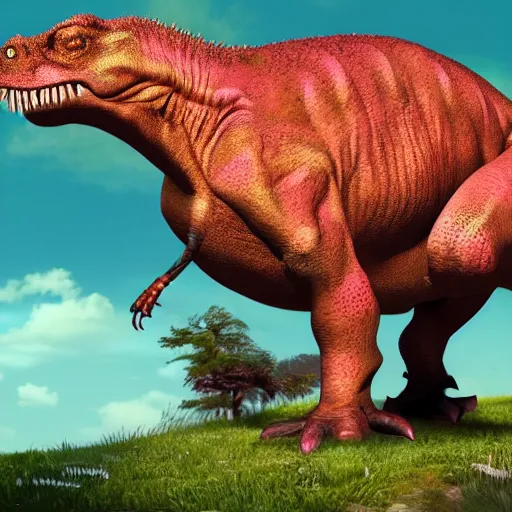 Image similar to trex in the style of triceratops 4 k