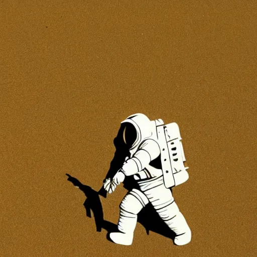 Prompt: Astronaut walking on a wasteland that's deadly to breath in